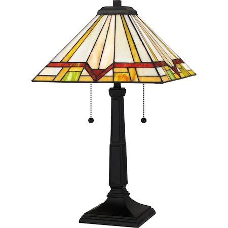 Quoizel Tiffany Table Lamp Tiffany 2 Lights Matte Black TF16140MBK
